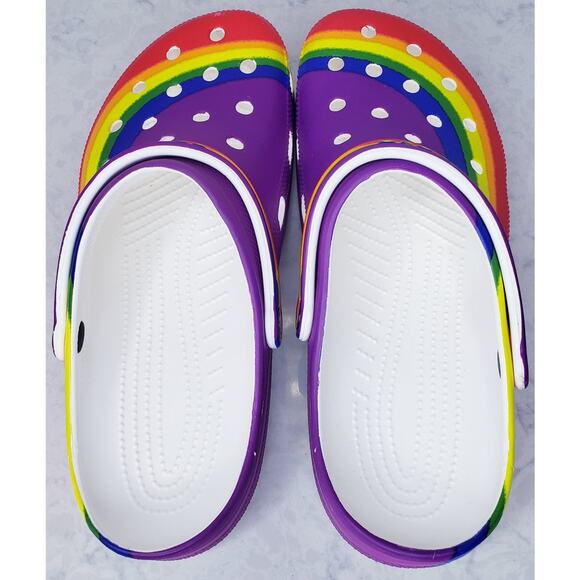 Crocs Classic Clogs Rainbow Dye Multicolor Men\'s Size 12 Comfort Slip On Shoes main image 9